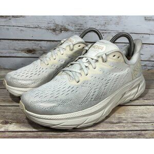Hoka One One Clifton 8 Shoes Mens Size 8D Athletic Running Jogging Cream Ivory